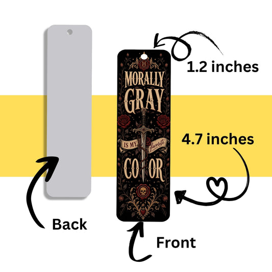 Morally Gray Is My Favorite Color Metal Bookmark, Dark Romance Reader Bookmark, Gothic Book Lover Gift