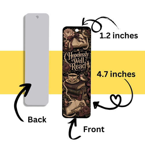 Hopelessly Well Read Metal Bookmark, Book Lover Bookmark, Romance Reader Gift, Cottagecore Bookmark, BookTok Bookmark with Tassel