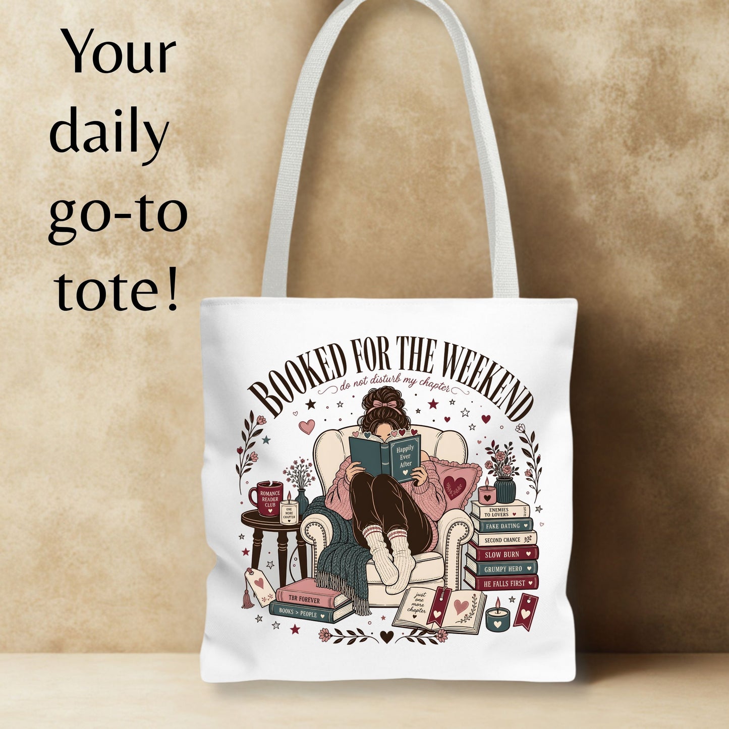 Booked For The Weekend Romance Reader Tote Bag