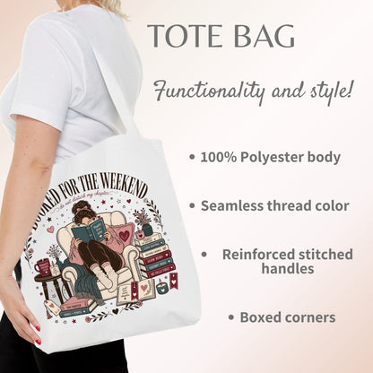 Booked For The Weekend Romance Reader Tote Bag