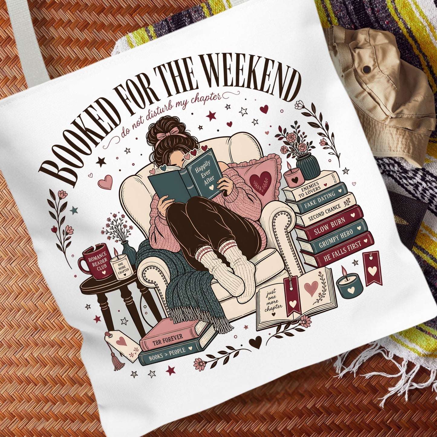 Booked For The Weekend Romance Reader Tote Bag