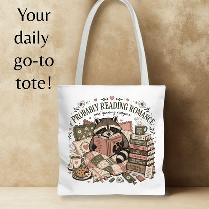 Probably Reading Romance Tote Bag