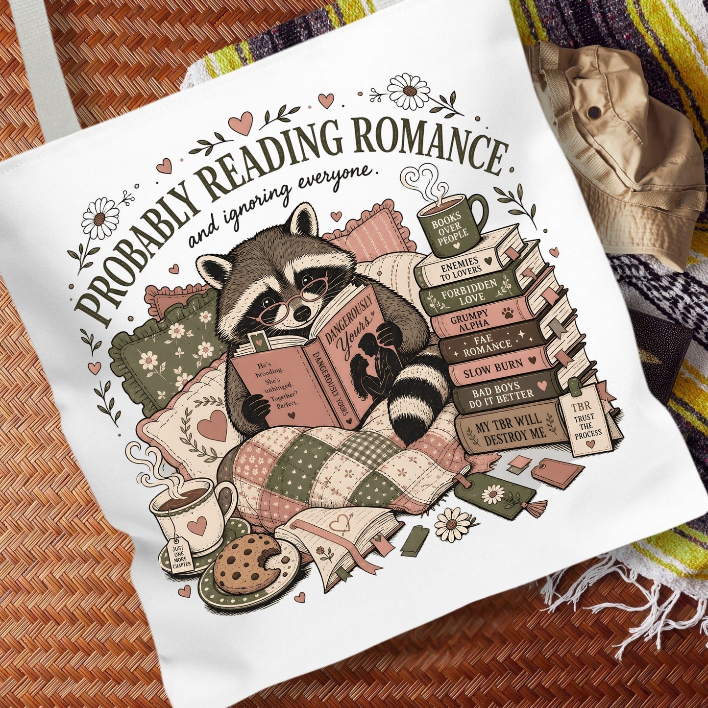 Probably Reading Romance Tote Bag