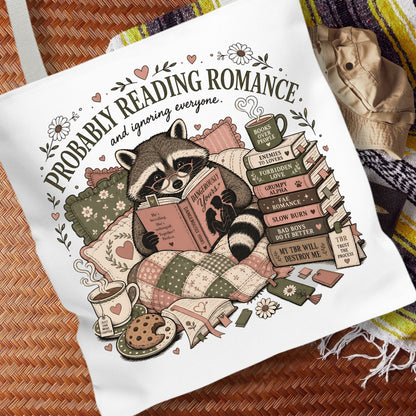 Probably Reading Romance Tote Bag