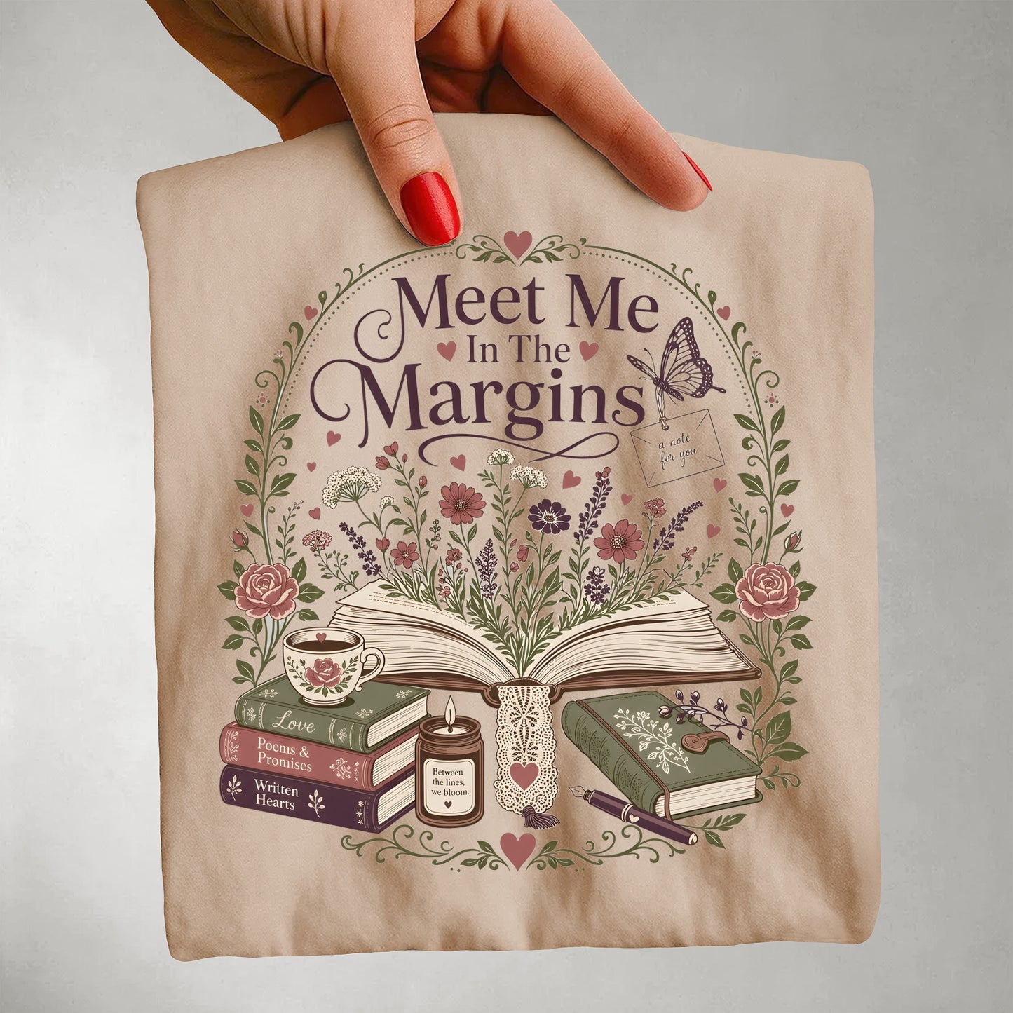 Meet Me in the Margins Romance Reader BookTok T-Shirt