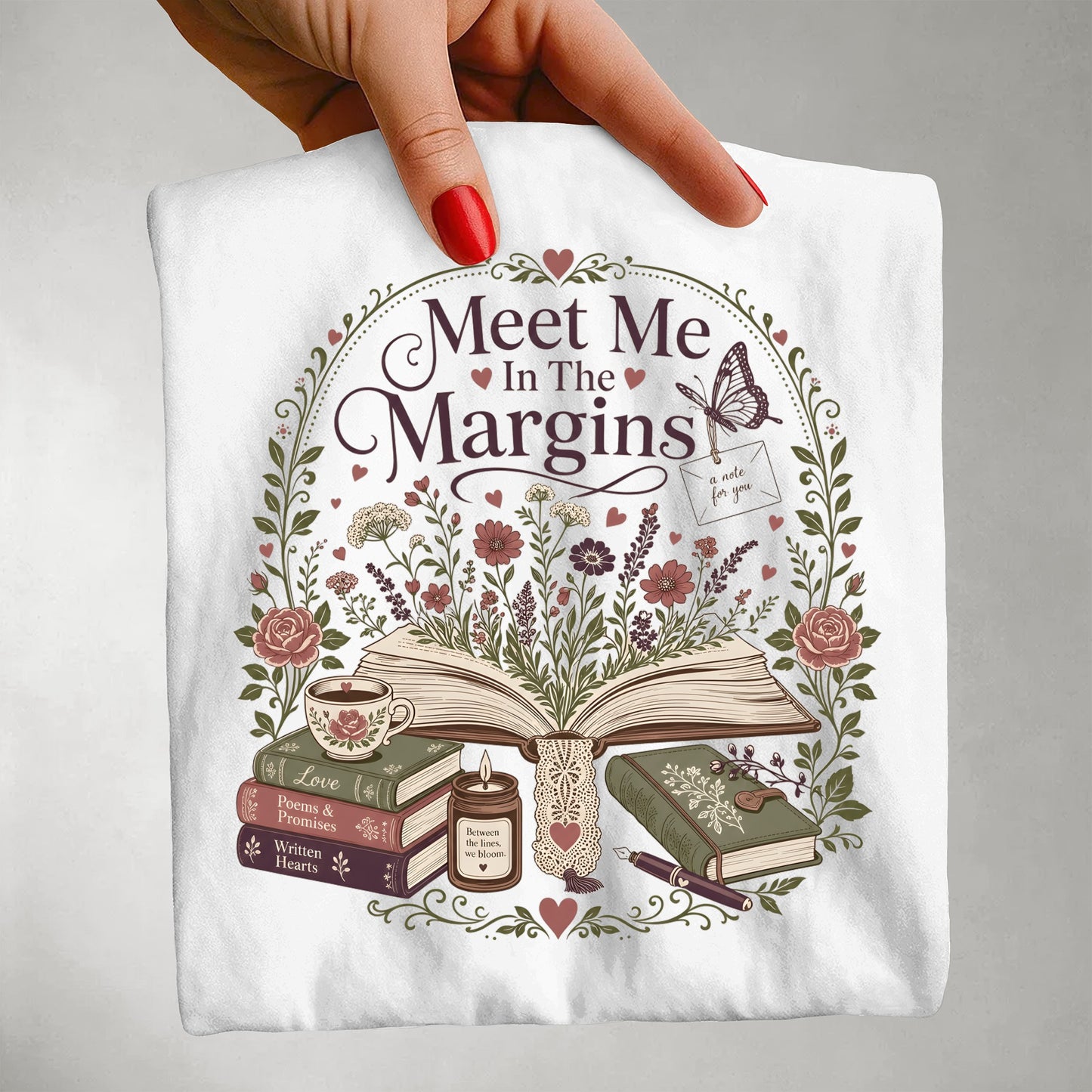 Meet Me in the Margins Romance Reader BookTok T-Shirt