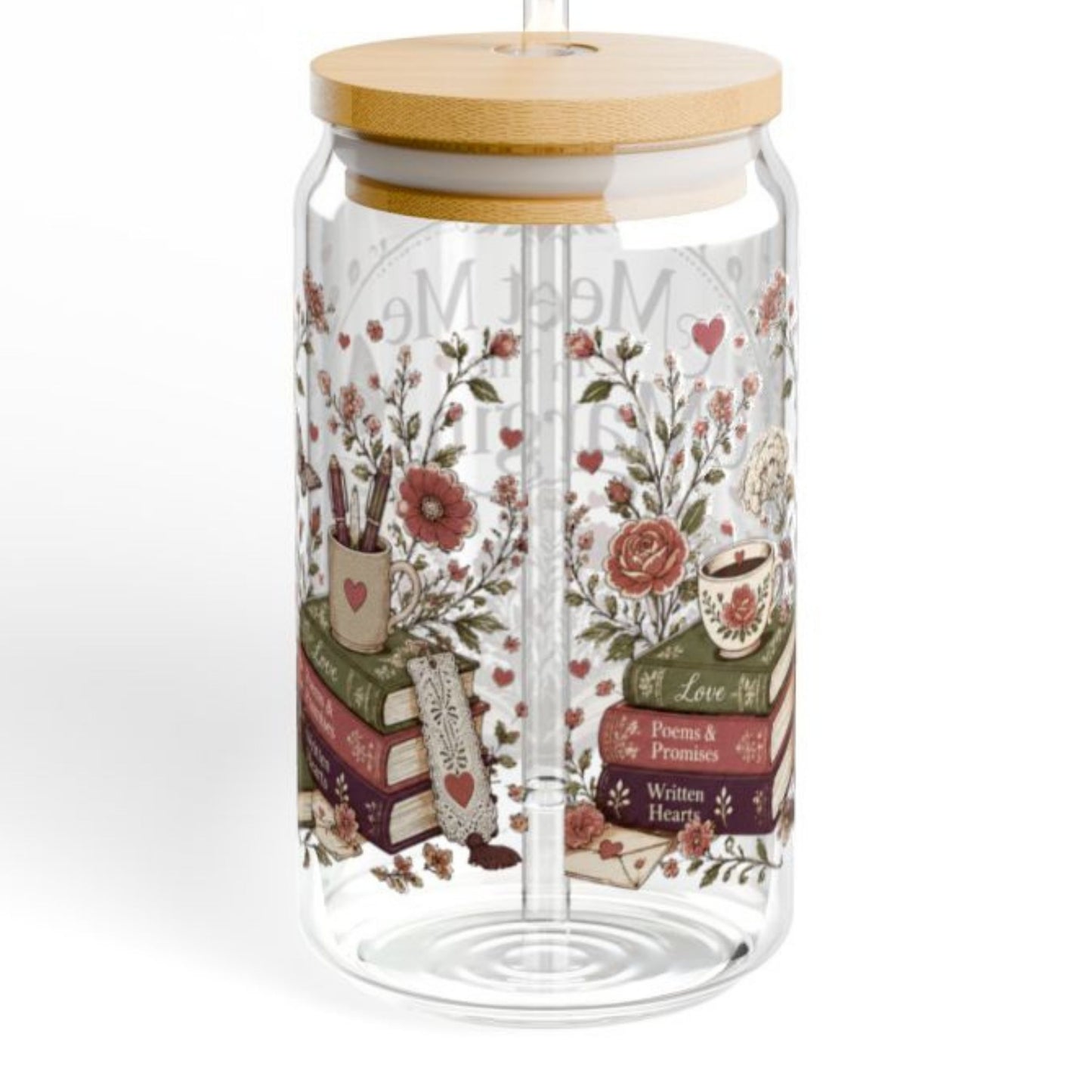 Meet Me in the Margins 16oz Glass Cup