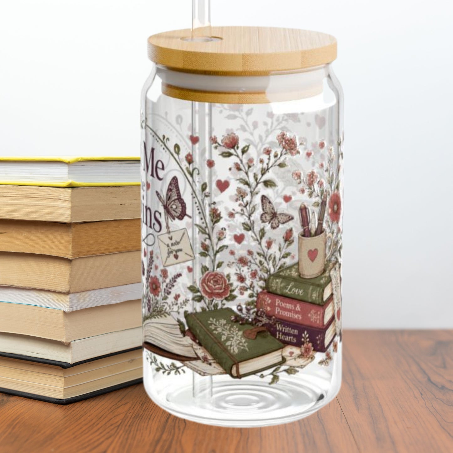 Meet Me in the Margins 16oz Glass Cup
