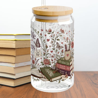 Meet Me in the Margins 16oz Glass Cup