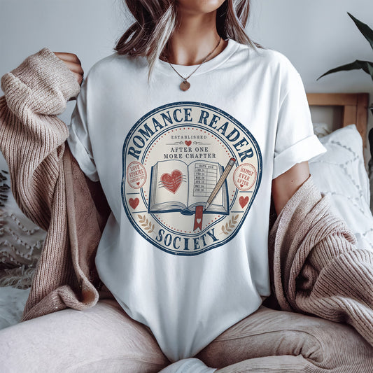 Romance Reader Society Shirt Vintage Book Lover Comfort Colors Tee