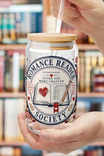 Romance Reader Society 16oz Glass Cup