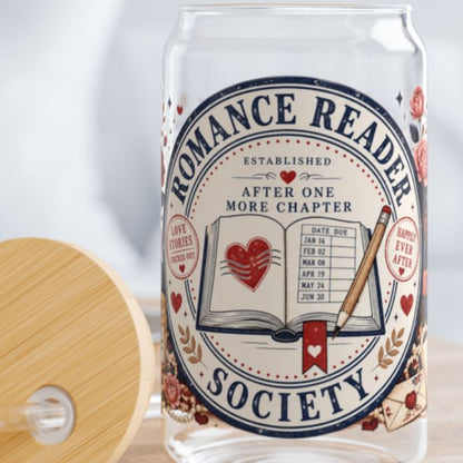 Romance Reader Society 16oz Glass Cup