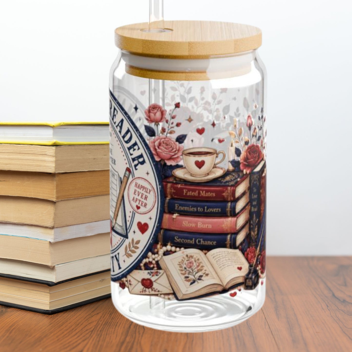 Romance Reader Society 16oz Glass Cup