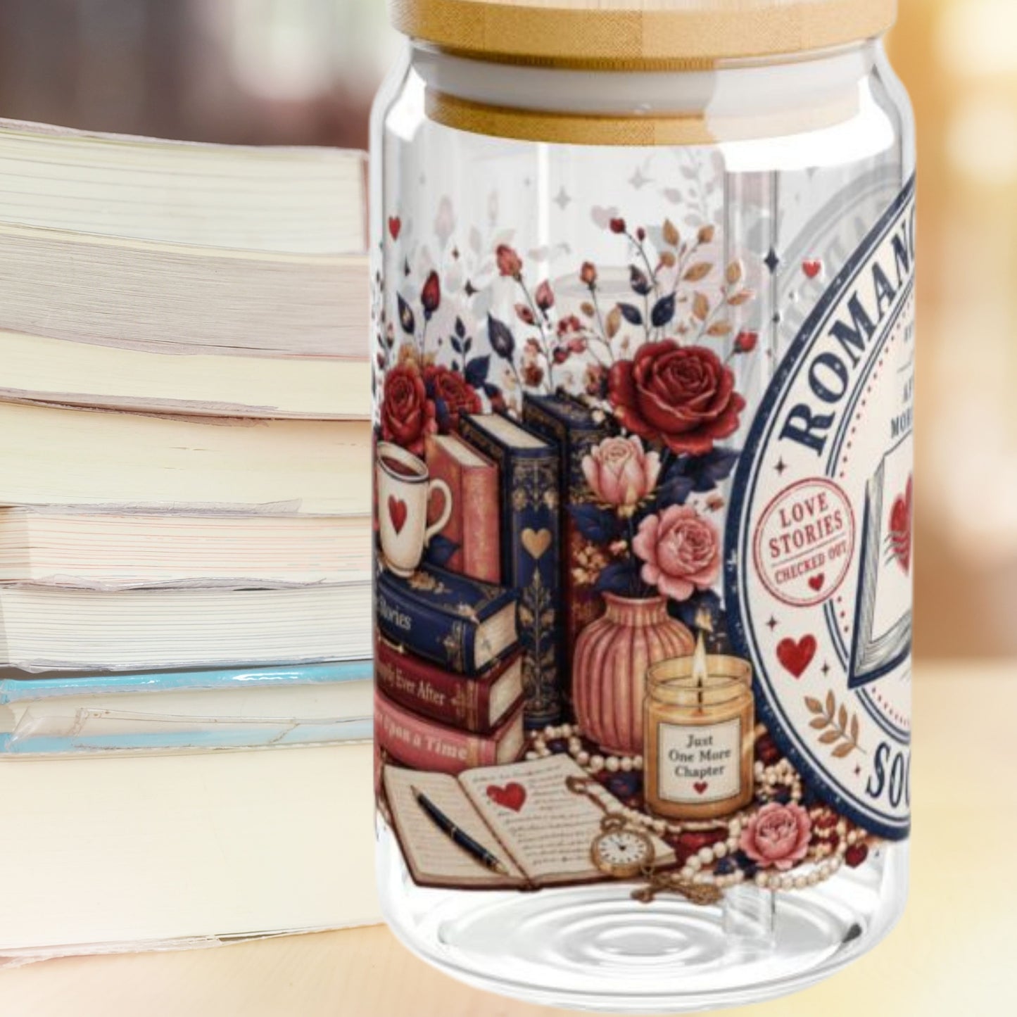 Romance Reader Society 16oz Glass Cup