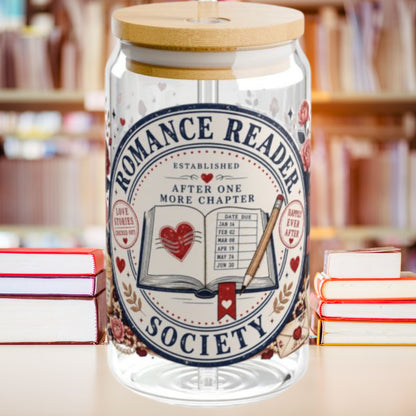 Romance Reader Society 16oz Glass Cup