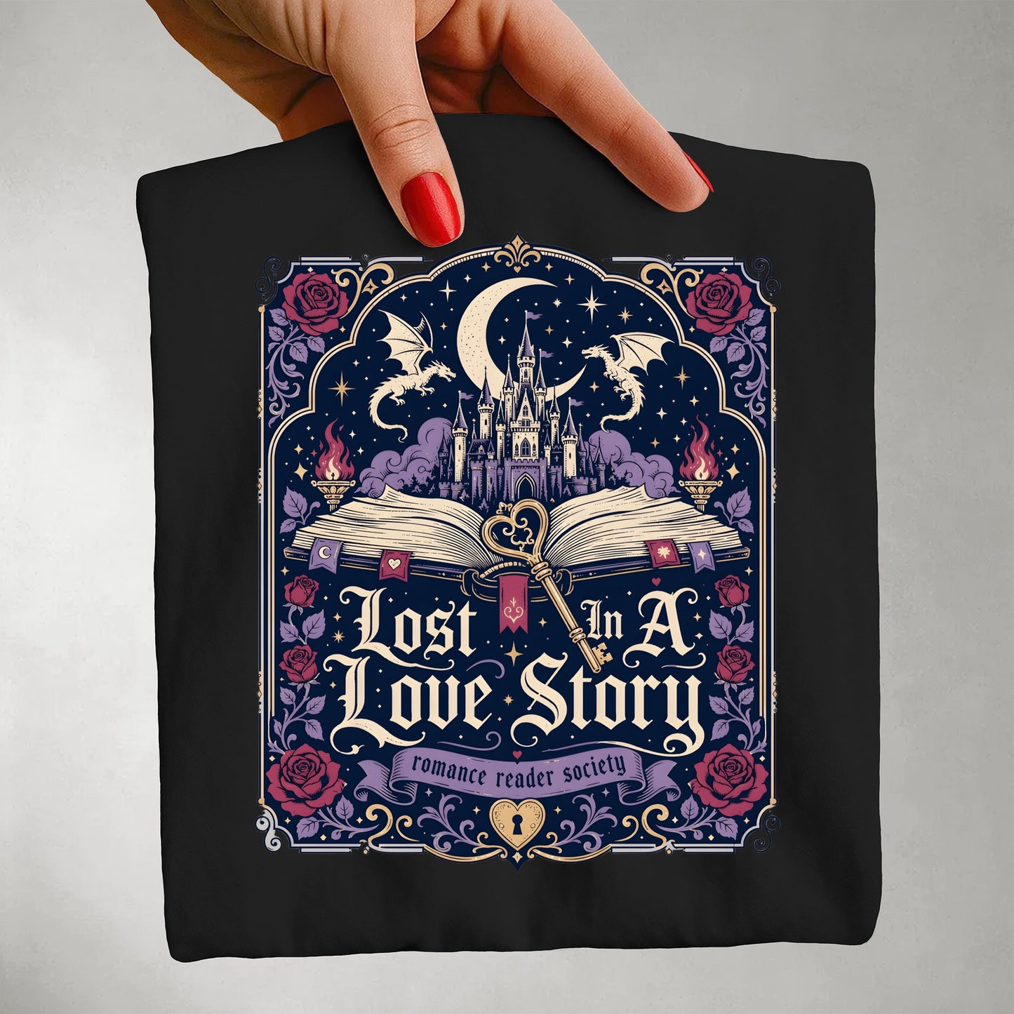 Lost in a Love Story Shirt | Romantasy Comfort Colors Tee | Fantasy Romance BookTok Reader T-Shirt