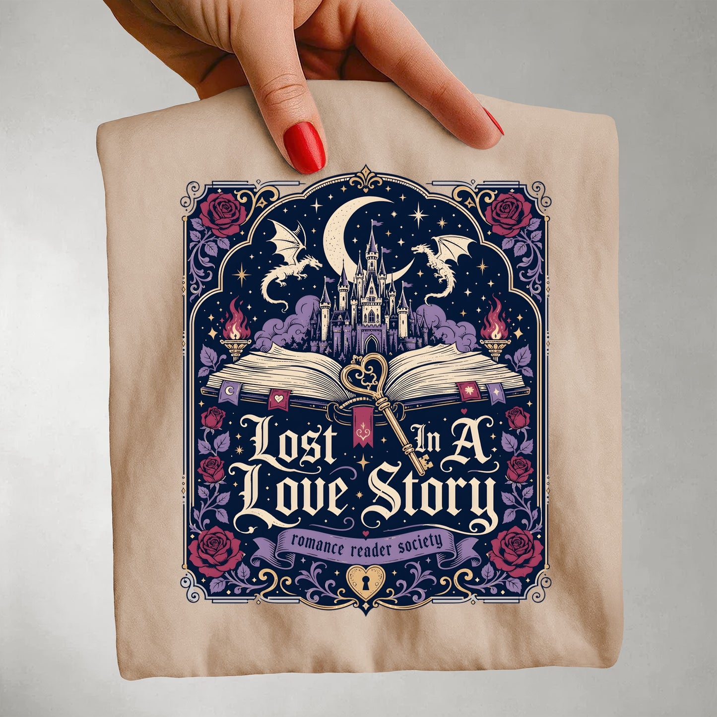 Lost in a Love Story Shirt | Romantasy Comfort Colors Tee | Fantasy Romance BookTok Reader T-Shirt