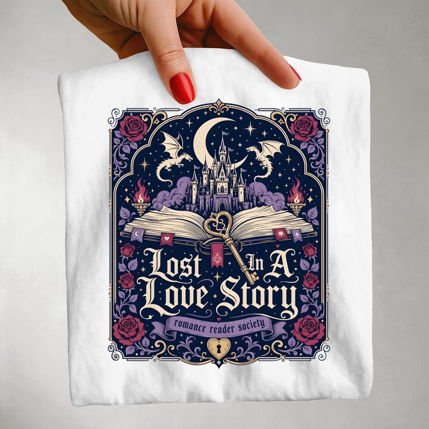 Lost in a Love Story Shirt | Romantasy Comfort Colors Tee | Fantasy Romance BookTok Reader T-Shirt