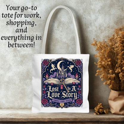 Lost in a Love Story Tote Bag | Romantasy Book Lover Tote | Fantasy Romance BookTok Bag