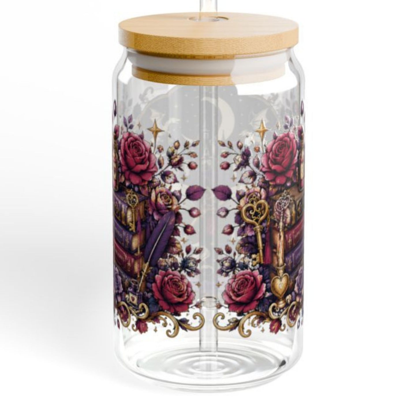 Lost in a Love Story 16oz Glass Cup | Romantasy Libby Glass | Fantasy Romance BookTok Iced Coffee Cup