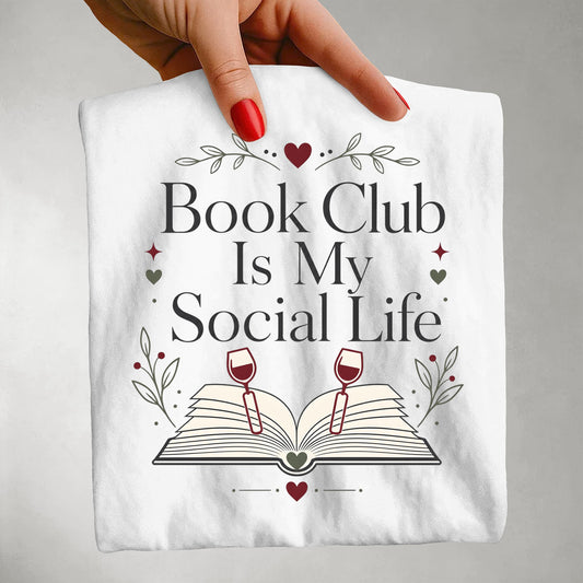 Book Club Is My Social Life Shirt | Minimalist Book Lover Comfort Colors Tee | Romance Reader Book Club T-Shirt