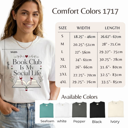 Book Club Is My Social Life Tote Bag | Minimalist Book Lover Tote | Romance Reader Book Club Bag