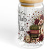 Book Club Is My Social Life 16oz Glass Cup | Book Lover Libby Glass | Wine Lover BookTok Iced Coffee Cup