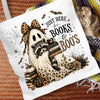 Books & Boo's Halloween Tote Bag | Cute Ghost & Raccoon Book Lover Bag | Coquette Fall Bookish Tote