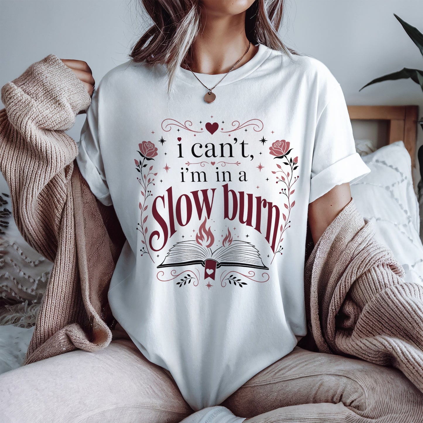 I'm in a Slow Burn Shirt | Funny Romance Reader Comfort Colors Tee | BookTok Book Lover T-Shirt
