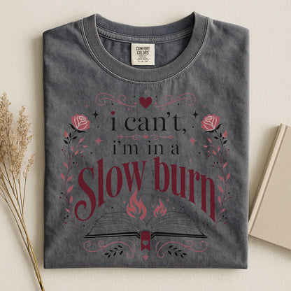 I'm in a Slow Burn Shirt | Funny Romance Reader Comfort Colors Tee | BookTok Book Lover T-Shirt