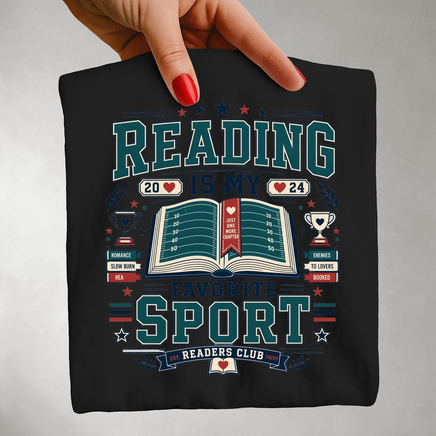 Reading Is My Favorite Sport Shirt , Book Lover Tee, Romance Reader Shirt, BookTok Gift, Reader Club Graphic T-Shirt