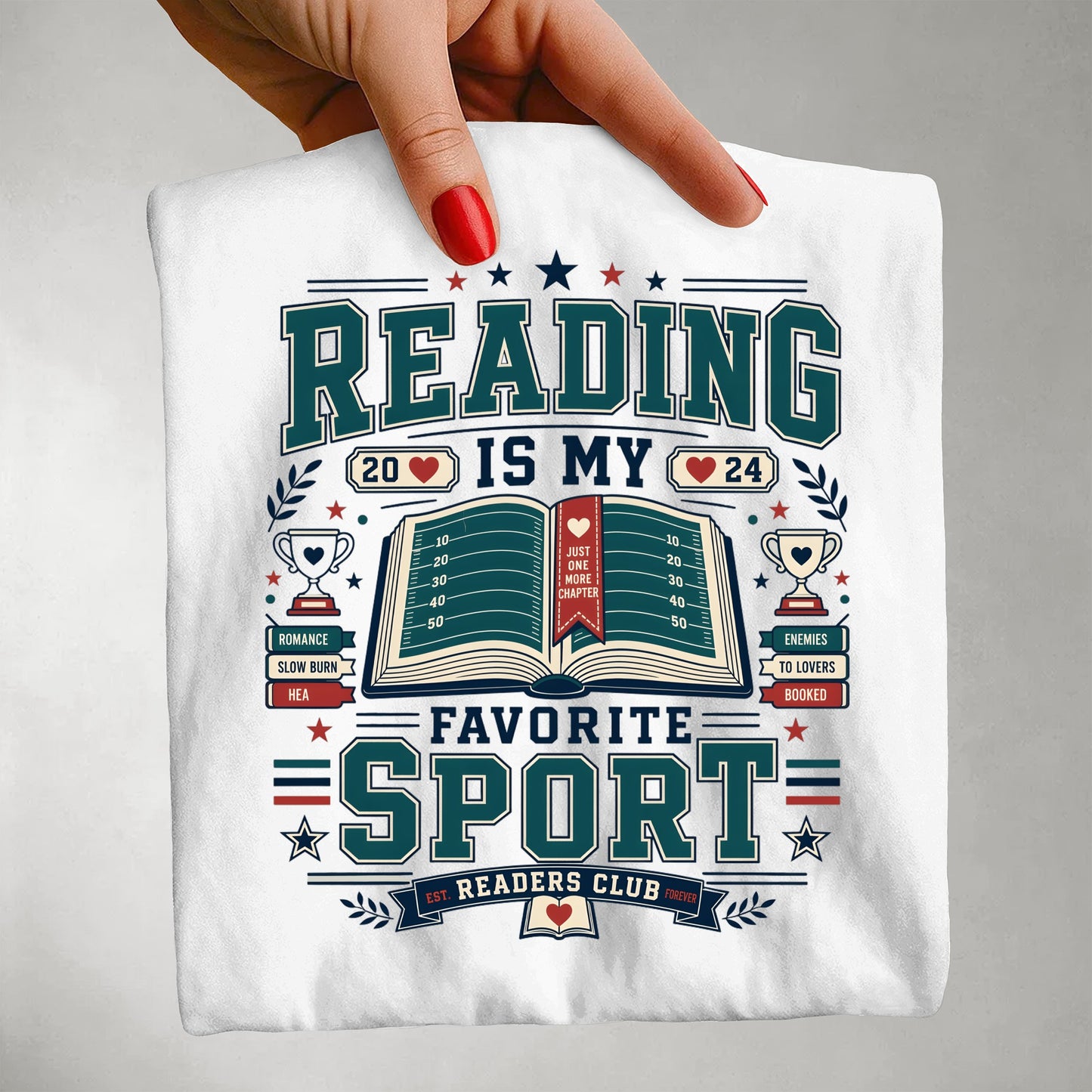 Reading Is My Favorite Sport Shirt , Book Lover Tee, Romance Reader Shirt, BookTok Gift, Reader Club Graphic T-Shirt