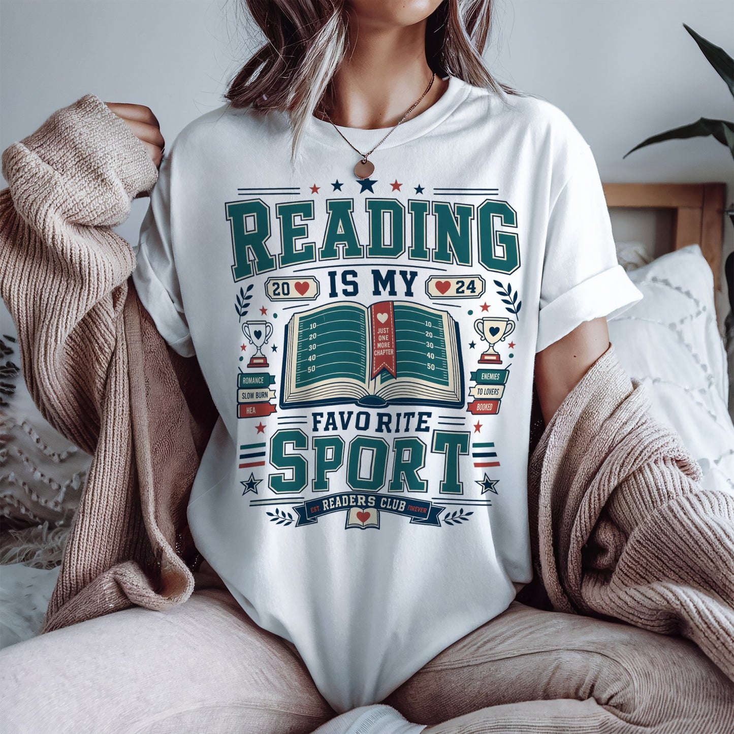 Reading Is My Favorite Sport Shirt , Book Lover Tee, Romance Reader Shirt, BookTok Gift, Reader Club Graphic T-Shirt