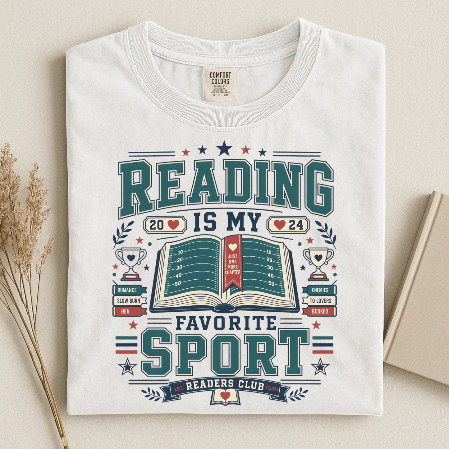 Reading Is My Favorite Sport Shirt , Book Lover Tee, Romance Reader Shirt, BookTok Gift, Reader Club Graphic T-Shirt