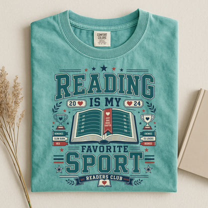 Reading Is My Favorite Sport Shirt , Book Lover Tee, Romance Reader Shirt, BookTok Gift, Reader Club Graphic T-Shirt