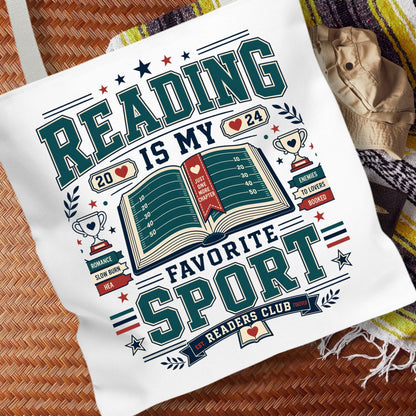 Reading Is My Favorite Sport Tote Bag, Book Lover Tote, Romance Reader Bag, BookTok Gift, Reader Club Book Bag
