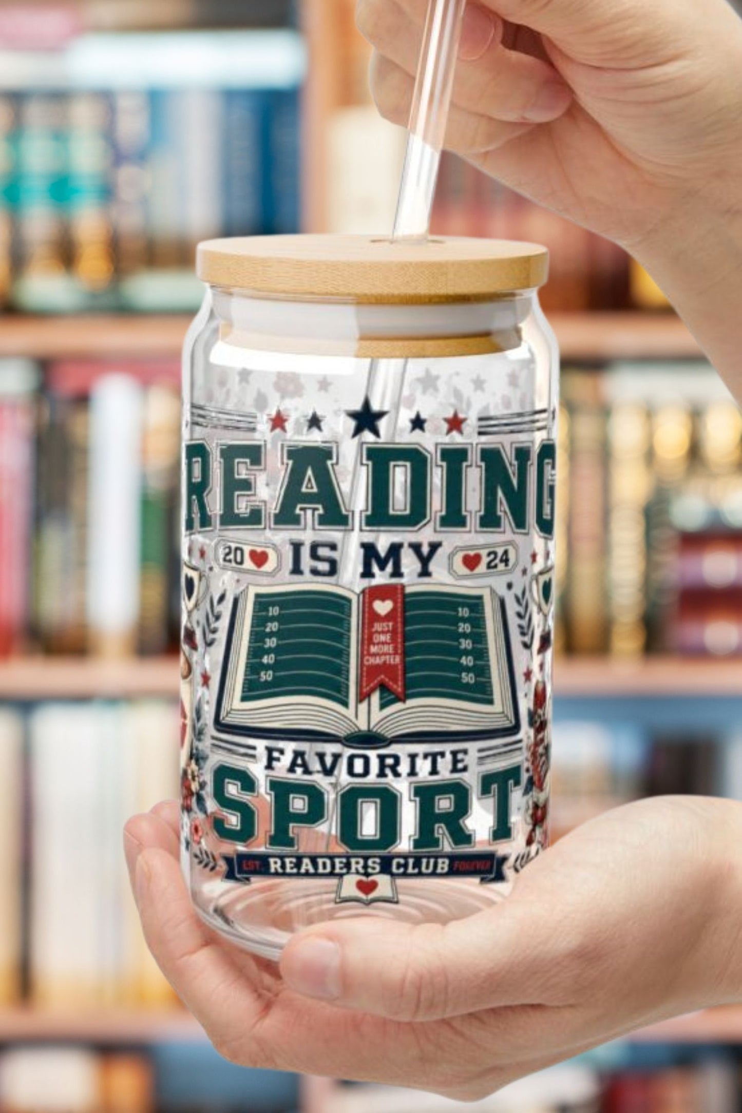 Reading Is My Favorite Sport Glass Can