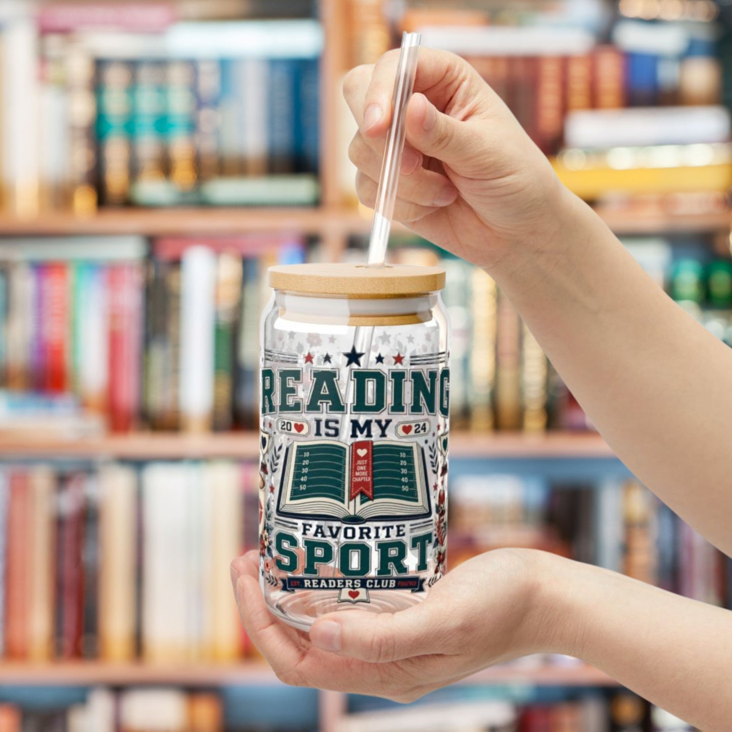 Reading Is My Favorite Sport Glass Can