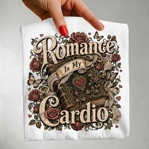 Romance Is My Cardio Shirt, Vintage Romance Reader Tee, Cottagecore Book Lover Shirt, BookTok Gift, Cozy Reader Shirt, Literary Gift for Readers**