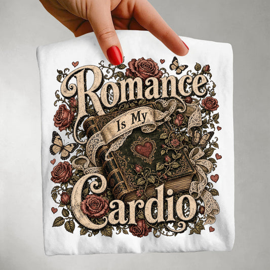 Romance Is My Cardio Shirt, Vintage Romance Reader Tee, Cottagecore Book Lover Shirt, BookTok Gift, Cozy Reader Shirt, Literary Gift for Readers**