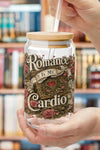 Romance Is My Cardio Glass Cup, 16oz Book Lover Libby Glass, Romance Reader Iced Coffee Cup, BookTok Gift