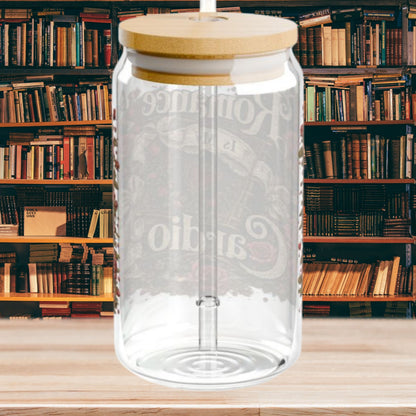 Romance Is My Cardio Glass Cup, 16oz Book Lover Libby Glass, Romance Reader Iced Coffee Cup, BookTok Gift