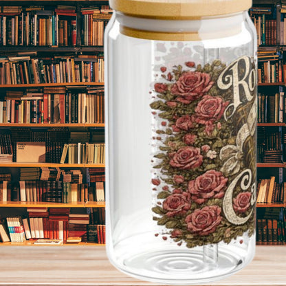 Romance Is My Cardio Glass Cup, 16oz Book Lover Libby Glass, Romance Reader Iced Coffee Cup, BookTok Gift