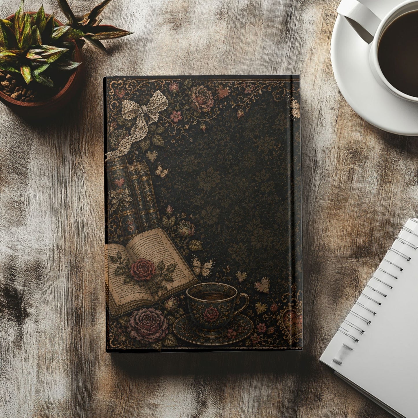 Romance Is My Cardio Journal, Book Lover Notebook, Dark Academia Reading Journal, Romance Reader Gift, Vintage Book Journal