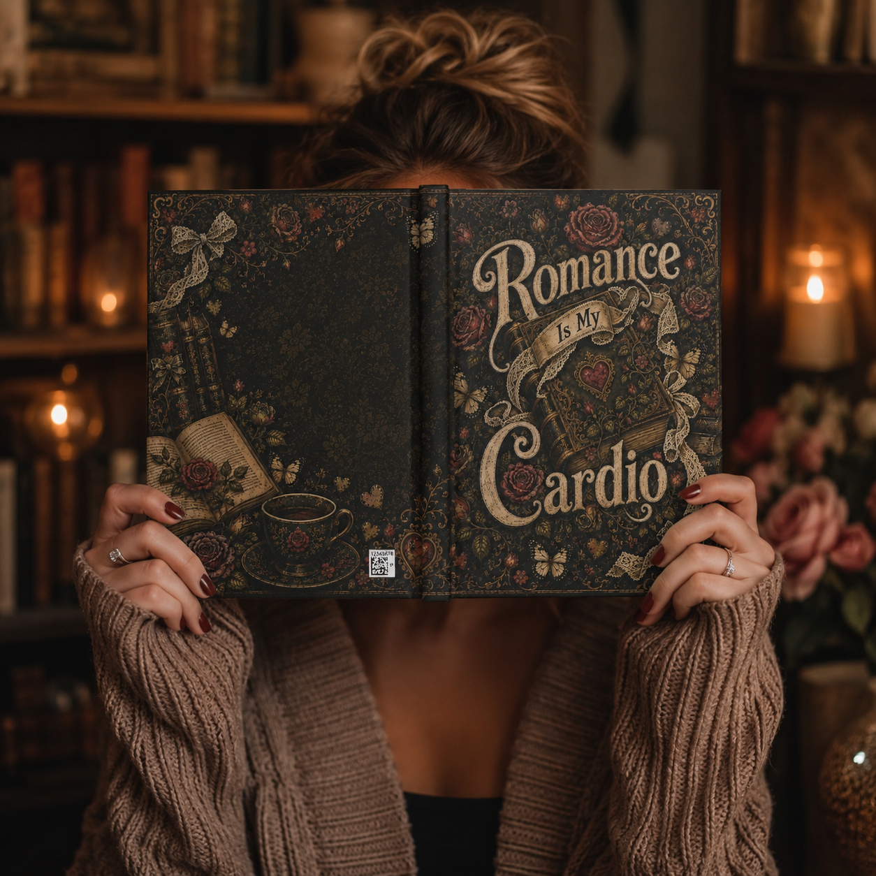 Romance Is My Cardio Journal, Book Lover Notebook, Dark Academia Reading Journal, Romance Reader Gift, Vintage Book Journal