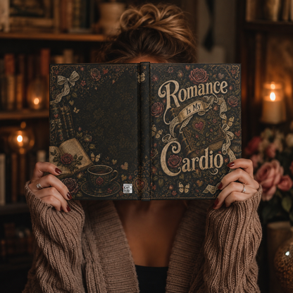 Romance Is My Cardio Journal, Book Lover Notebook, Dark Academia Reading Journal, Romance Reader Gift, Vintage Book Journal