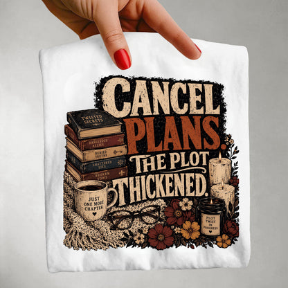 Cancel Plans Shirt, Book Lover Tee, Romance Reader Shirt, Cozy Reading Tee, BookTok Shirt, Introvert Book Lover Gift
