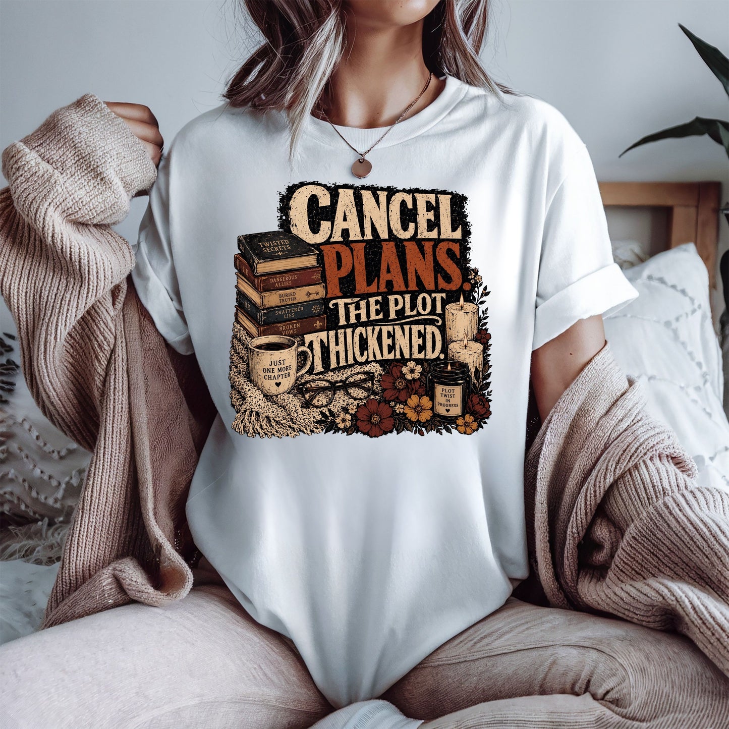 Cancel Plans Shirt, Book Lover Tee, Romance Reader Shirt, Cozy Reading Tee, BookTok Shirt, Introvert Book Lover Gift
