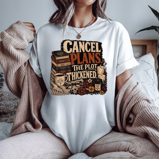 Cancel Plans Shirt, Book Lover Tee, Romance Reader Shirt, Cozy Reading Tee, BookTok Shirt, Introvert Book Lover Gift