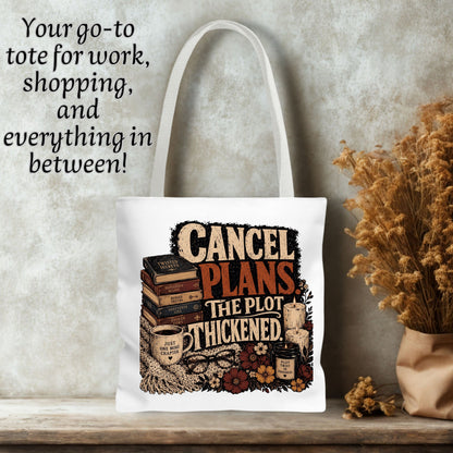 Cancel Plans Tote Bag, Book Lover Tote, Romance Reader Book Bag, BookTok Tote, Cozy Reading Bag, Library Tote Gift
